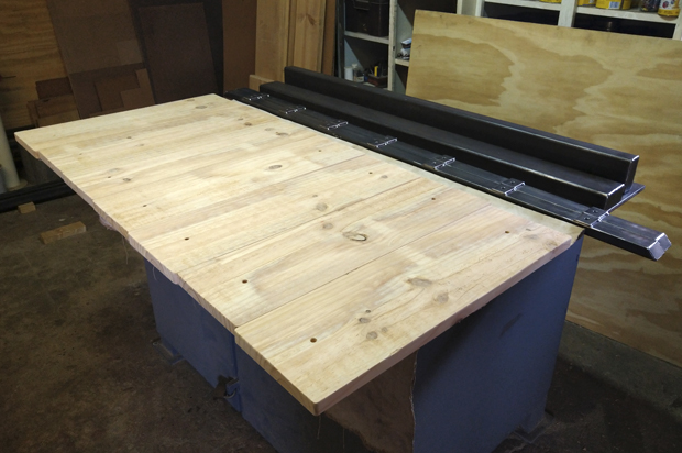 Bedroom Headboard, Steel and Wood Fabrication