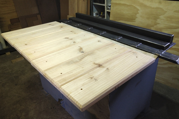 Bedroom Headboard, Steel and Wood Fabrication