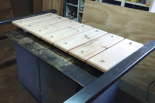Bedroom Headboard, Steel and Wood Fabrication