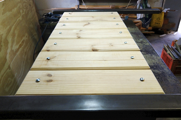 Bedroom Headboard, Steel and Wood Fabrication