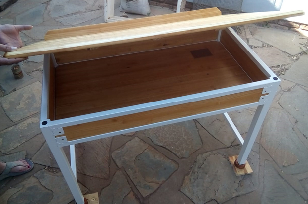 School Bench, Steel and Wood Fabrication