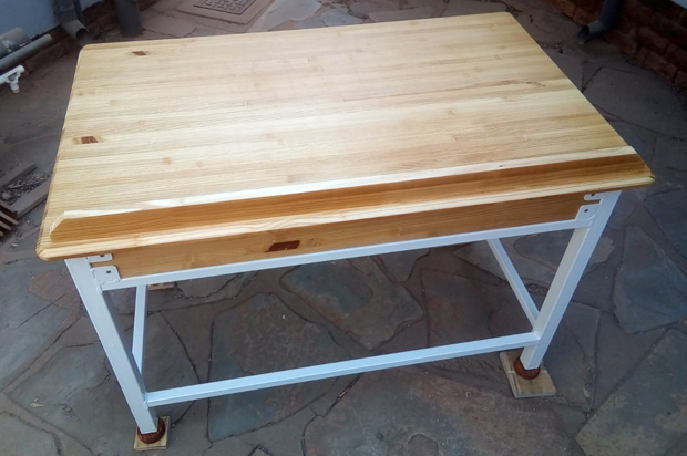 School Bench, Steel and Wood Fabrication